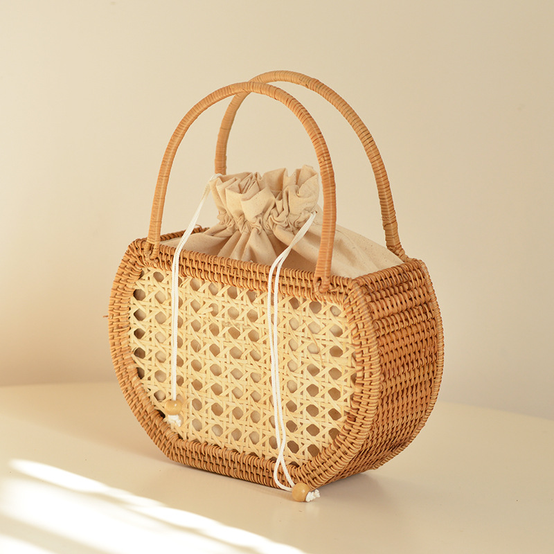 Basket Bag Wicker - Casual Hollow Rattan Basket Bags borse