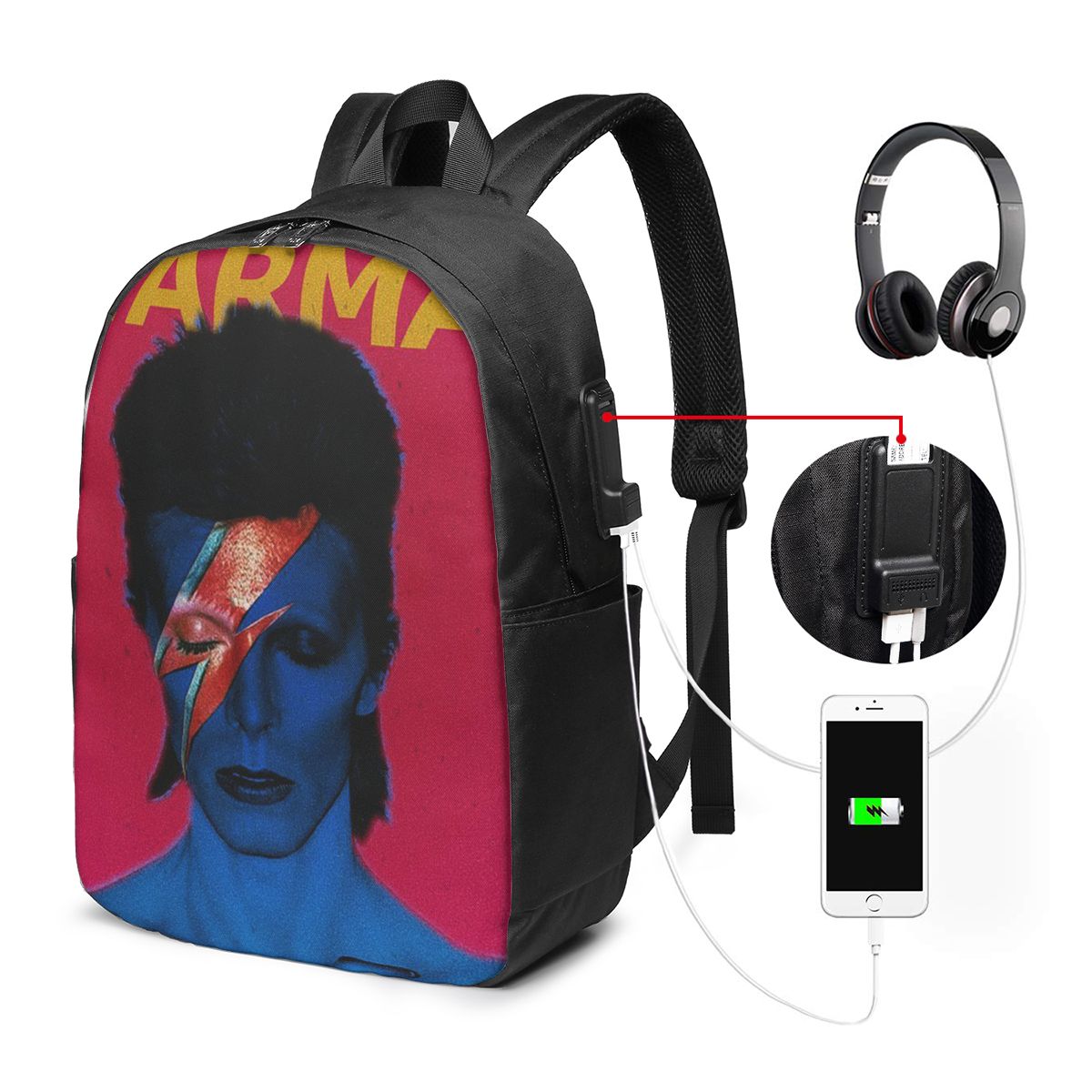 Women Bags College - Zaino Davids Bowied, borsa da viaggio