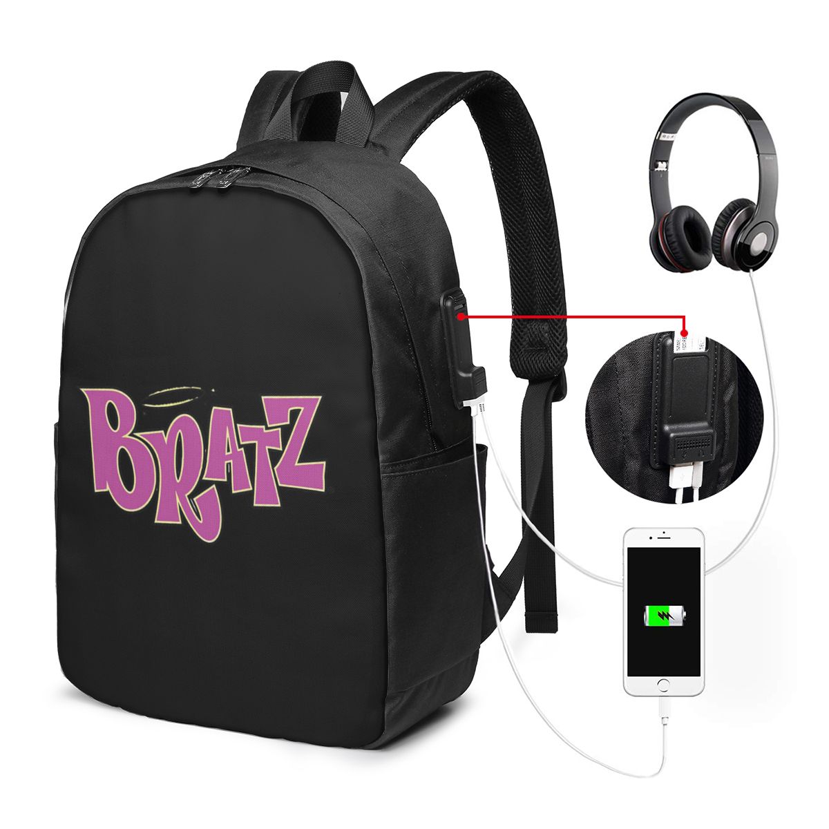 Women Bags College - Zaino con logo Bratz, borsa da