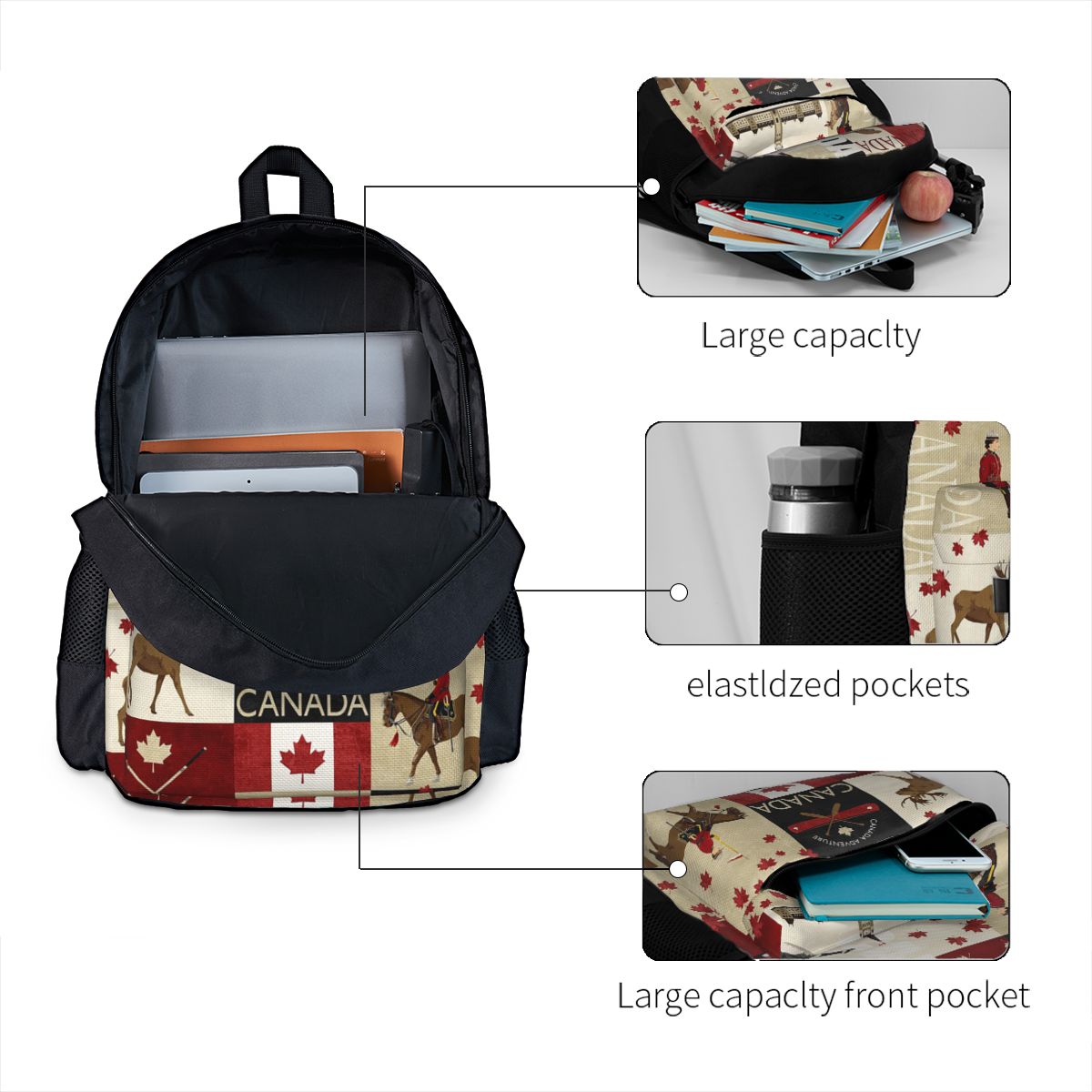 Zaino con bandiera del Canada, - Women Bags Canada recensione e prezzo